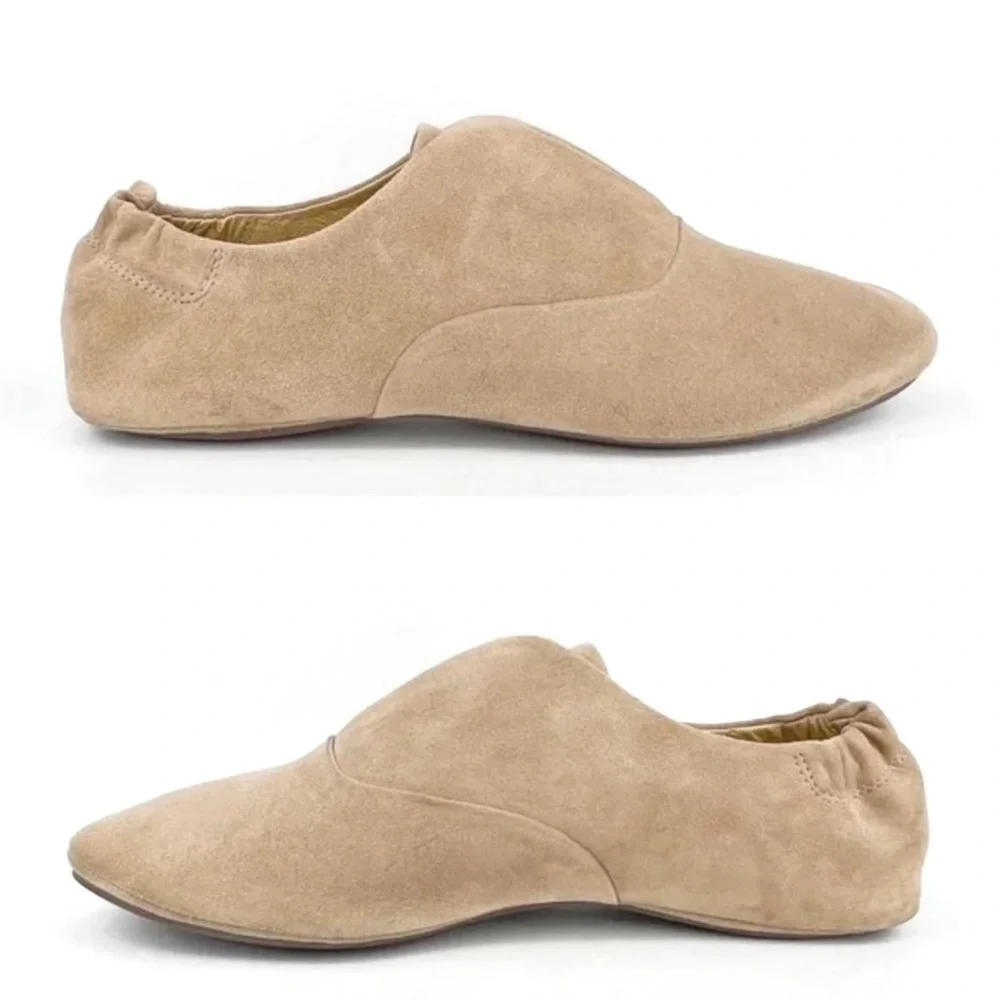 Chocolat Blu Shoes “Mario” Laceless Oxford Flats Tan Suede Women’s Size 6